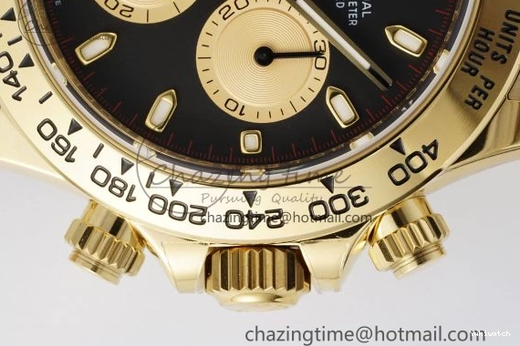 1:1 BTF Best SA4130 Daytona Black YG Bracelet Edition on 116508 YG Dial 0109